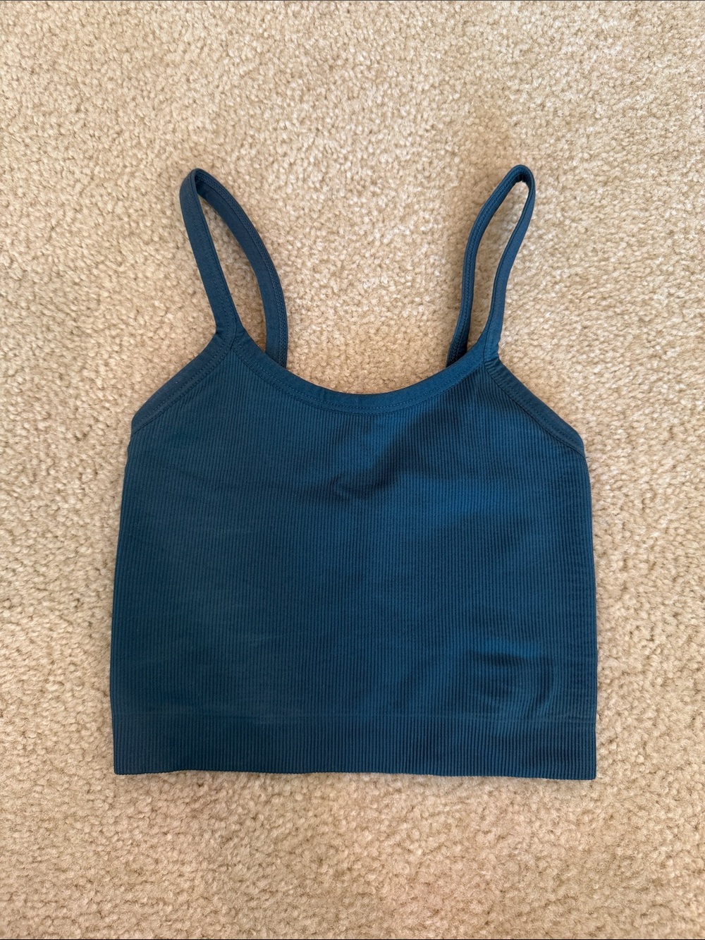 SET Active Teal Ribbed Cropped Sports Bra
